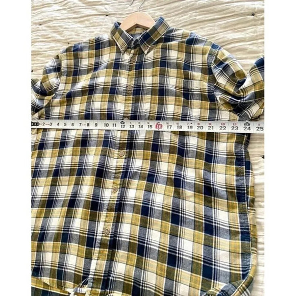 Men’s Cabela’s Button Down Shirt Sz L Grey Yellow Plaid Grunge Nirvana 90s Y2K - Picture 3 of 8